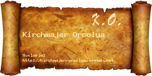 Kirchmajer Orsolya névjegykártya